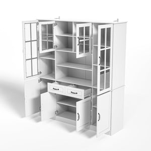 Kitchen Storage Cabinet with Glass Doors