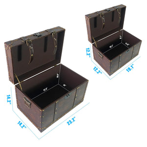 Decorative Wooden Storage Chest Set of 2