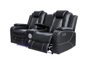 Power Recliner Sofa Set 3-Piece with LED & Bluetooth