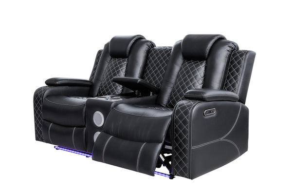 Power Recliner Sofa Set 3-Piece with LED & Bluetooth