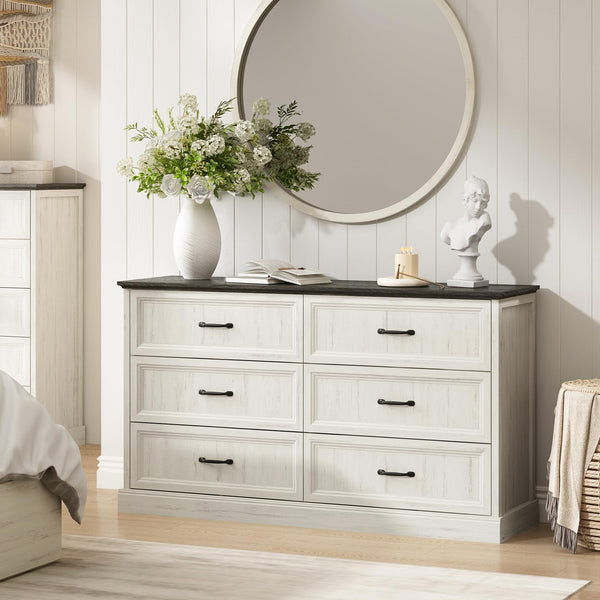 Farmhouse Dresser & Nightstand Set – 3 Piece Bedroom Set