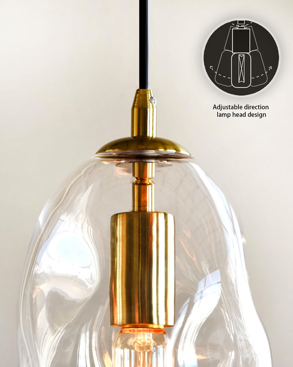 Hand Blown Art Glass Pendant Light – Modern Kitchen Island & Dining Room Fixture