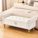 Upholstered Storage Bedroom Bench – Queen Size End of Bed Ottoman