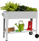 32" Tall Raised Garden Bed with Wheels & Bottom Shelf