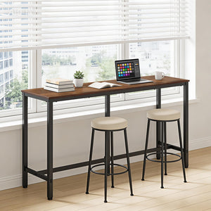 Industrial Bar Height Pub Table with Metal Frame