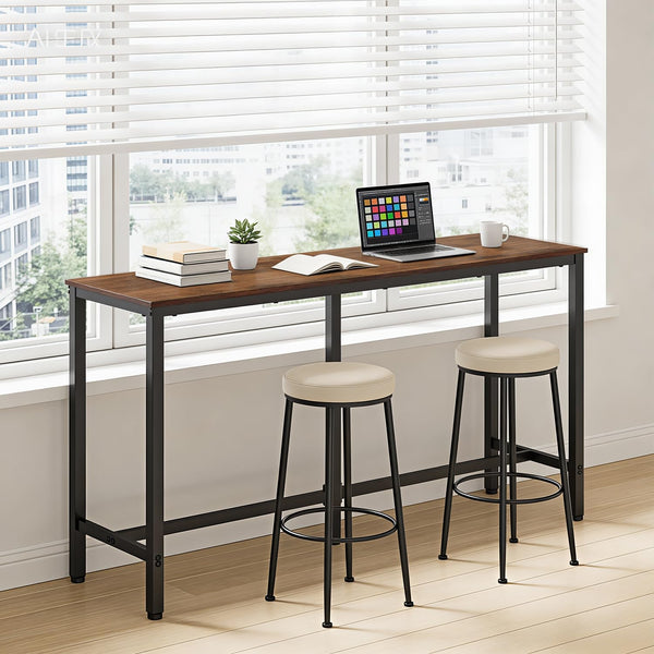 Industrial Bar Height Pub Table with Metal Frame