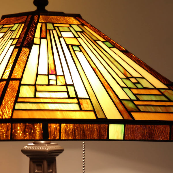 Tiffany Stained Glass Table Lamp — Amber Brown
