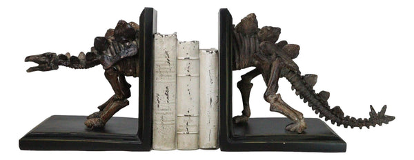 Stegosaurus Dinosaur Fossil Skeleton Bookends Set
