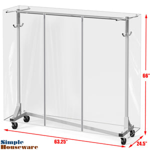 Industrial Z-Base Garment Rack with Cover, 500 lb Capacity