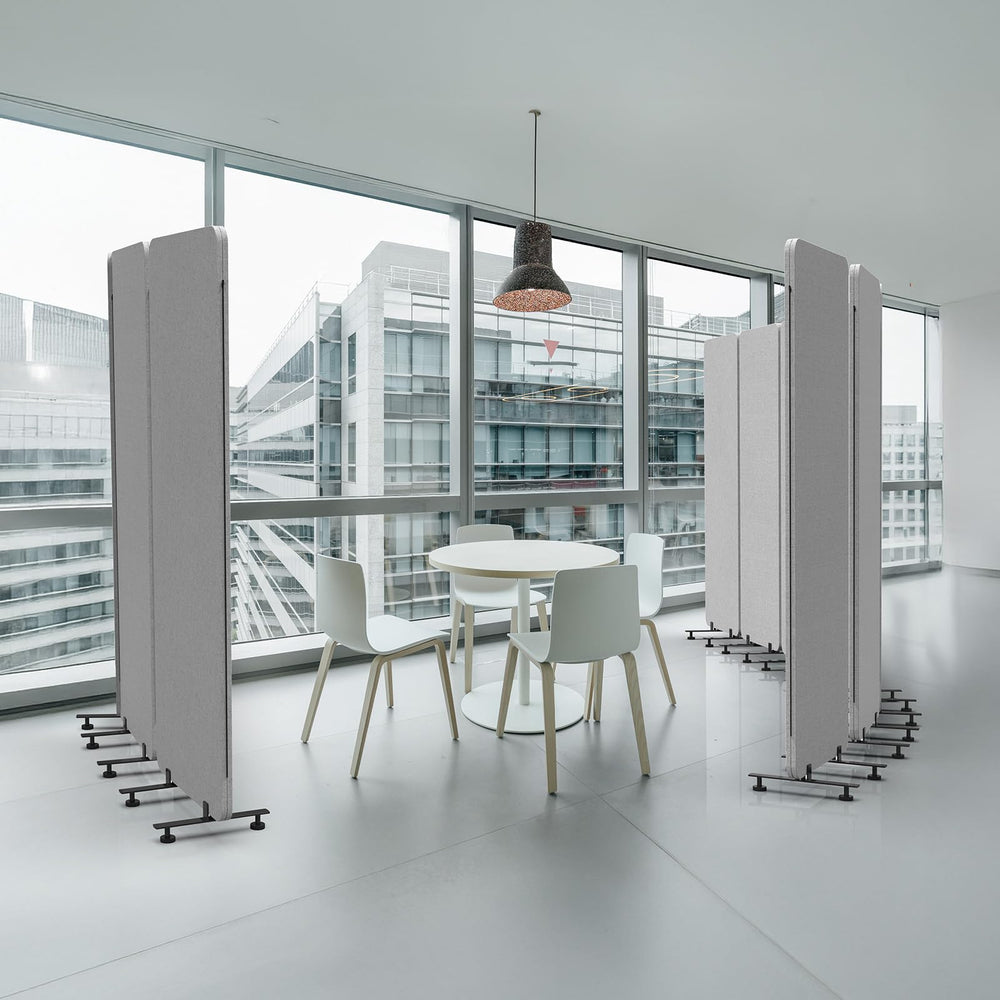 Freestanding Room Divider Screen with Wheels – Tackable Polyester Panels