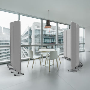 Freestanding Room Divider Screen with Wheels – Tackable Polyester Panels