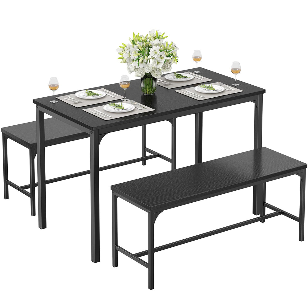 Dining Table Set for 4 with Bench – Space-Saving Kitchen Table Set