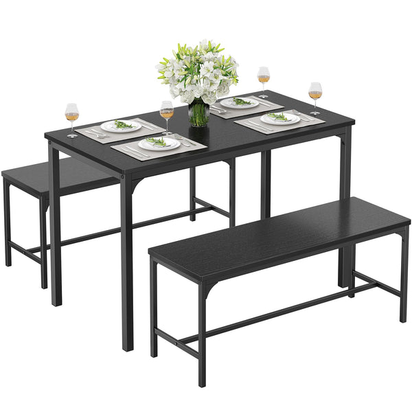 Dining Table Set for 4 with Bench – Space-Saving Kitchen Table Set