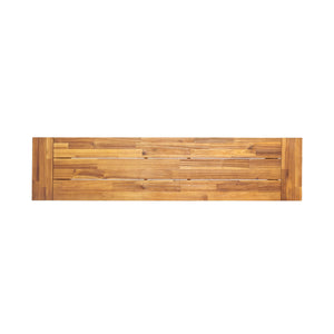 Outdoor Acacia Wood and Rustic Metal Bench