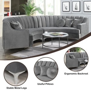 141.34" Oversized L-Shaped Curved Sectional Sofa
