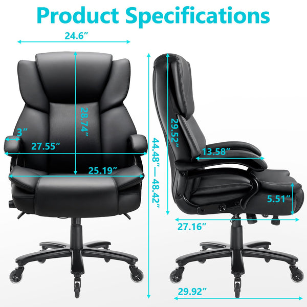 Big & Tall Heavy-Duty Executive Office Chair – 500 LBS Capacity