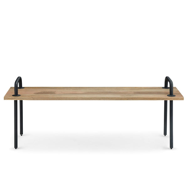 Mango Wood Industrial Entryway Bench