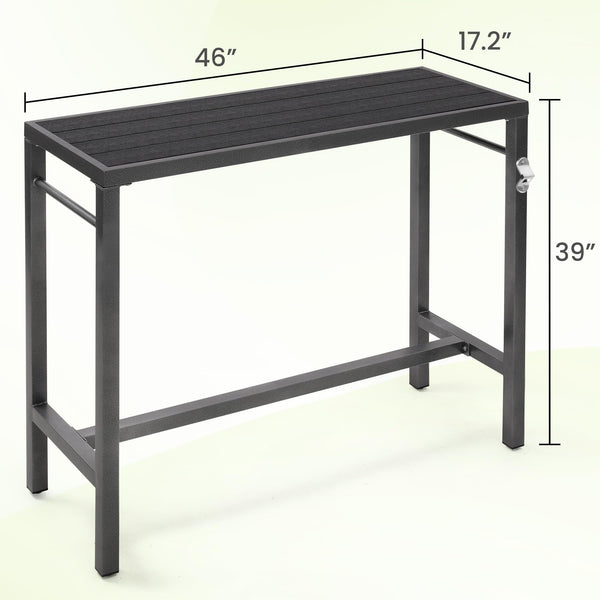 Outdoor Bar Table – Counter Height Pub Table with Bottle Opener