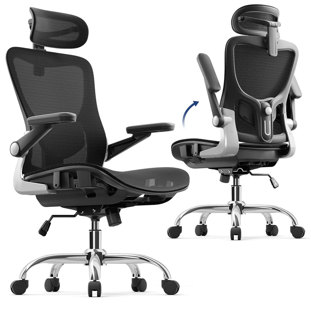 Ergonomic Mesh Office Chair with 3D Armrests & Adjustable Lumbar Support