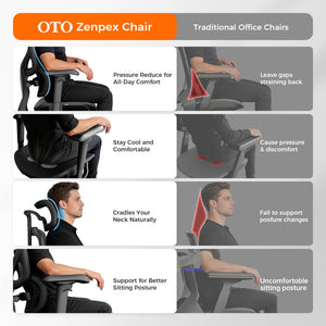 Ergonomic Mesh Office Chair with Lumbar Support & Footrest