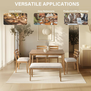 Farmhouse Dining Table Set with Bench