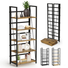 5-Tier Foldable Bookshelf