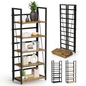 5-Tier Foldable Bookshelf