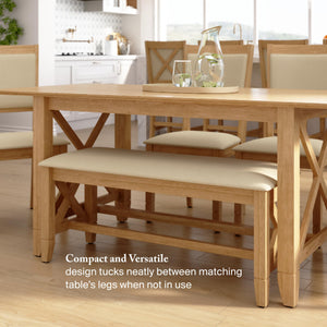 70-Inch Farmhouse Dining Table Set with Chairs and Benches