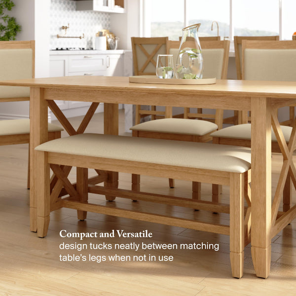 70-Inch Farmhouse Dining Table Set with Chairs and Benches