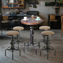 5-Piece Industrial Pub Bar Table & Stool Set