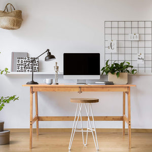 Bamboo Computer Desk with 2 Drawers