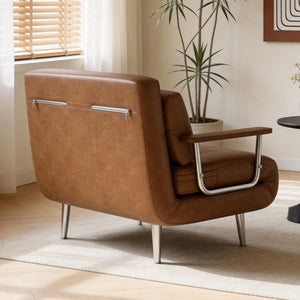 Faux Leather Convertible Sofa Bed