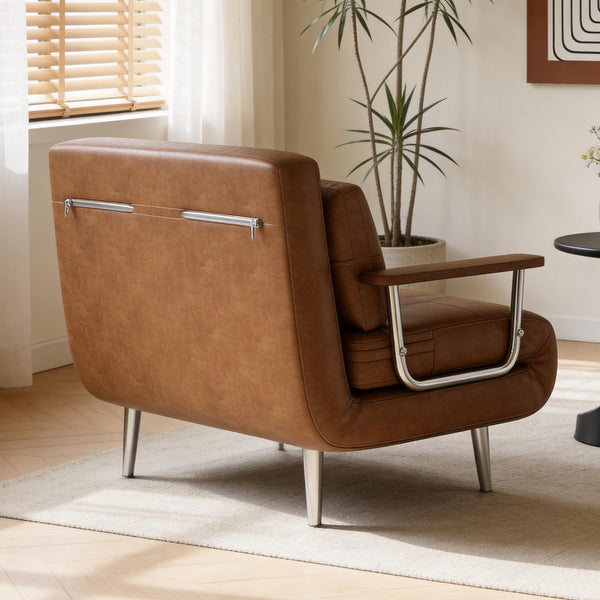 Faux Leather Convertible Sofa Bed