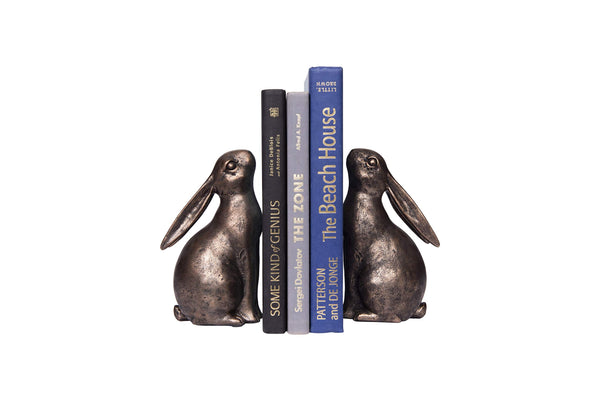 Bronze Resin Rabbit Bookends Set of 2