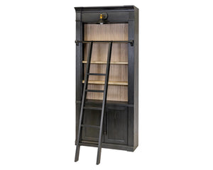 Contemporary 8' Tall Wood Bookcase with Sconce Lighting