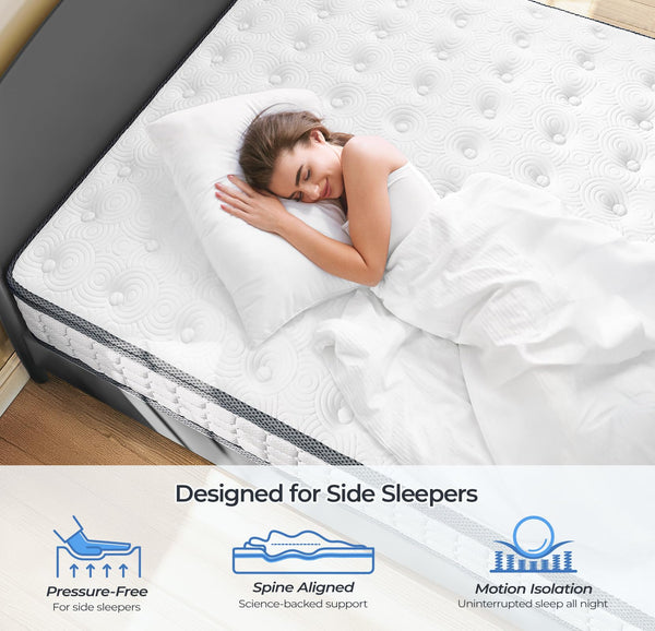 Twin XL Hybrid Pocket Spring Mattress – 10 & 12 Inch, Medium Firm