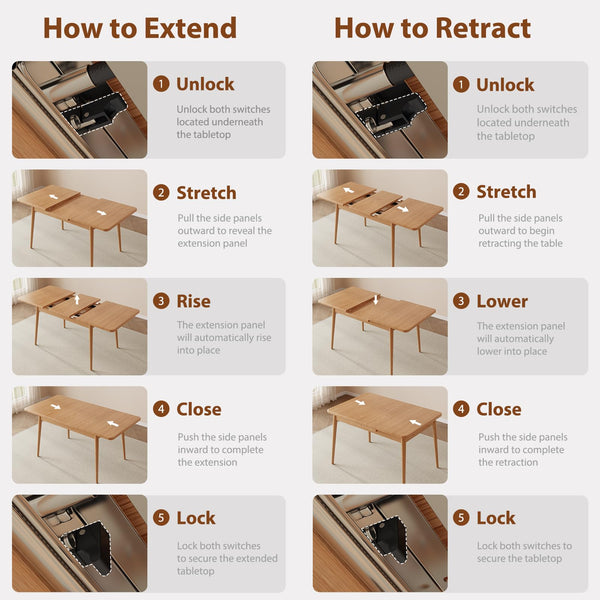Solid Wood Extendable Dining Table