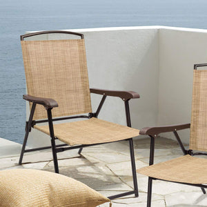 Outdoor Folding Sling Chair Set of 2