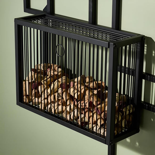 11-Bottle Wall-Mounted Wine Rack with Cork Catcher