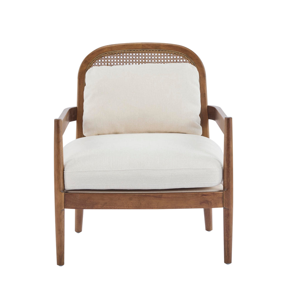 Mid-Century Club Chair Set of 2 with Rattan Back