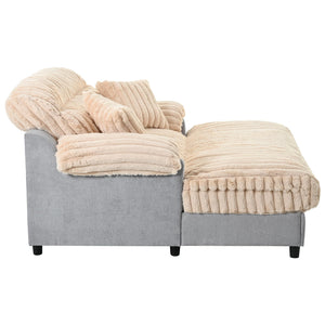 Oversized Chaise Lounge Sofa with Throw Pillows