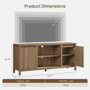 Fluted TV Stand for 55–65 Inch TVs