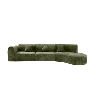 140" Curved Sectional Sofa Set – 7-Seat Modern Cloud Couch with Chaise Lounge