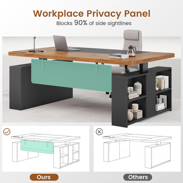 63" Adjustable Standing Desk with Storage & Power Outlets