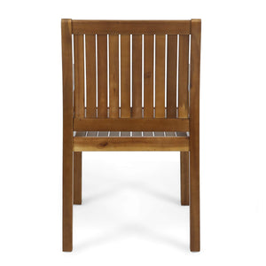 Outdoor Acacia Wood Dining Chairs Set of 2 – Teak Finish