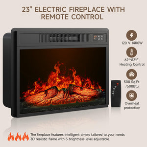70.8" Fireplace TV Stand with 23" Electric Fireplace