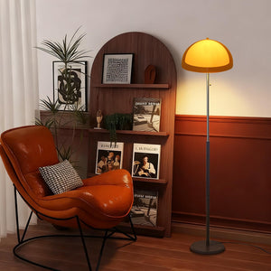 Mushroom Floor Lamp 60" Orange Mid Century Globe Acrylic Standing Lamp