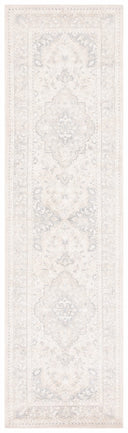 Vintage Distressed Runner Rug 2'3" x 9' – Grey & Ivory