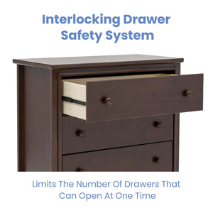 3-Drawer Dresser with Changing Top and Interlocking Drawers