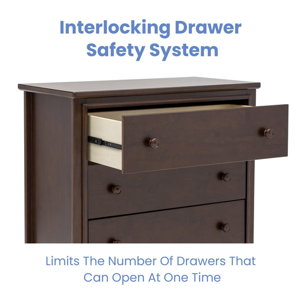 3-Drawer Dresser with Changing Top and Interlocking Drawers